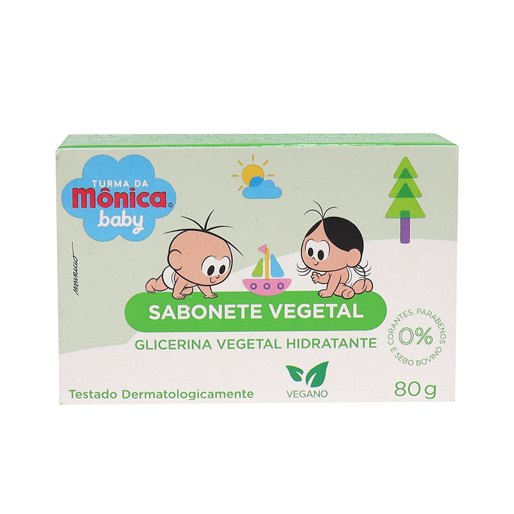 Sabonete Vegetal Turma Da Mônica Baby Glicerina Vegetal Hidratante Com 80g