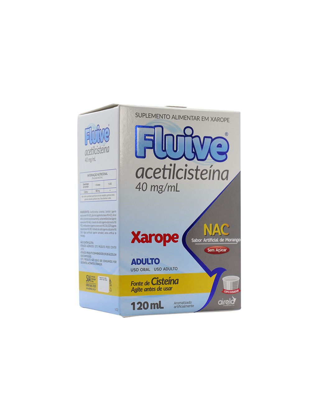 FluiXpec Acetilcisteína Xarope Sabor Morango SupraErvas 120ml