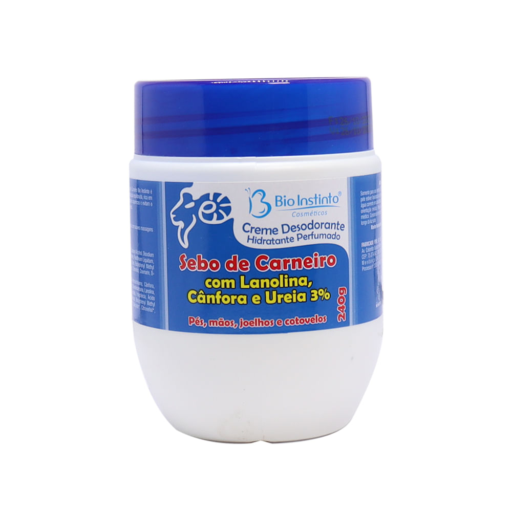 Creme Desodorante Hidratante Corporal Bio Instinto Sebo De Carneiro Lanolina 240g