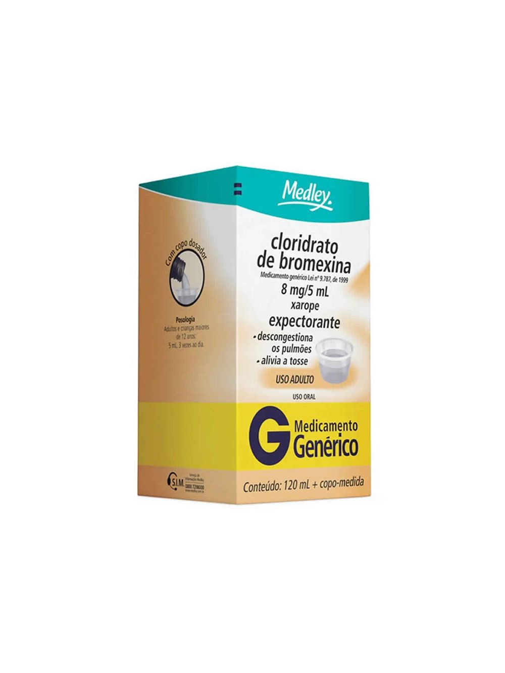 Comprar Cloridrato de Bromexina Laboratório Globo 4mg/5mL, caixa com 1  frasco com 120mL de xarope