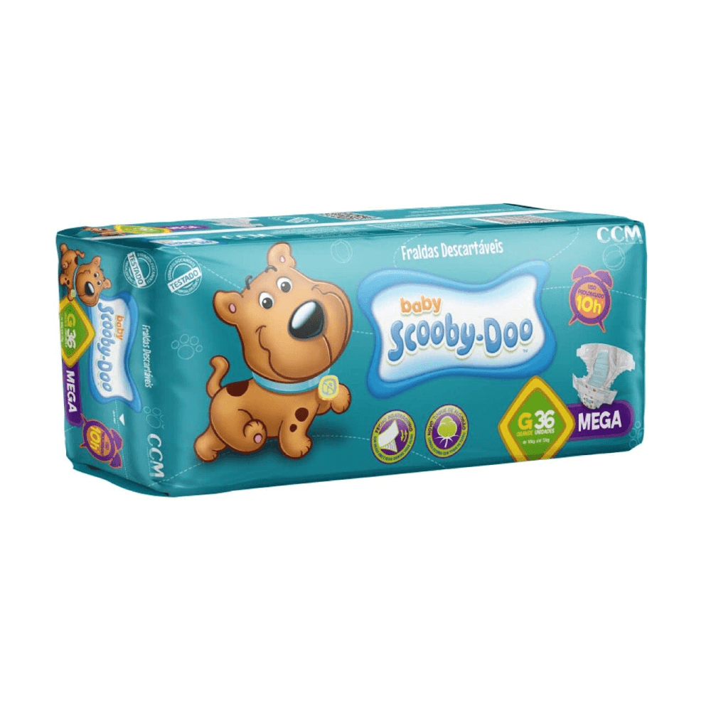 Fralda Scooby-Doo Baby G, Pacote Com 40 Unidades